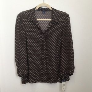 Chaps Ladies’ Blouse, Brown, NWT
